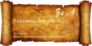 Zsivanov Adrián névjegykártya