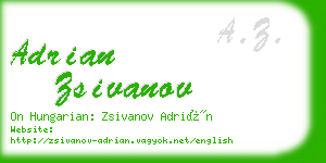 adrian zsivanov business card